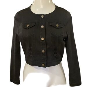 Audrey Ann distressed crop jacket. L
